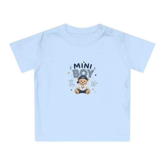 T-shirt bébé garçon MINI BOY – Ours mignon | Idée cadeau naissance