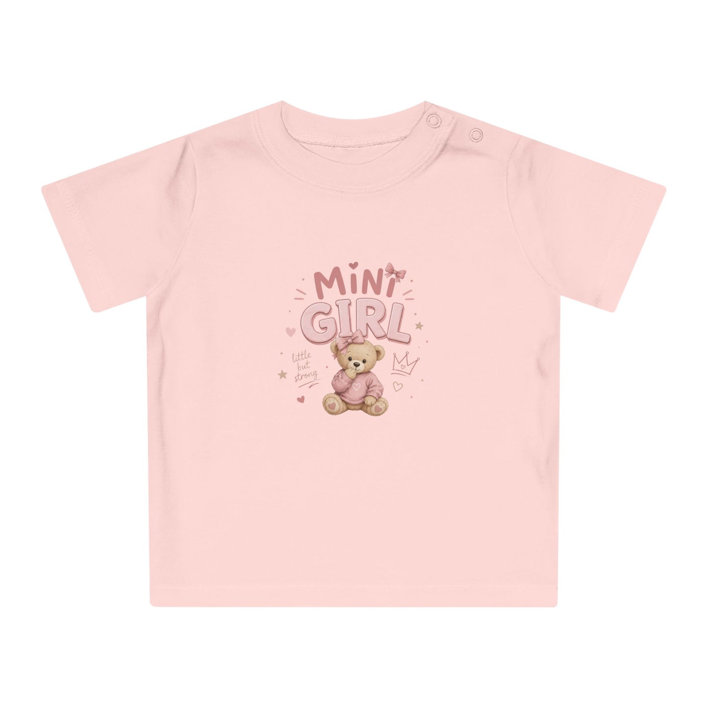 T-shirt bébé fille MINI GIRL – Ours mignon | Idée cadeau naissance