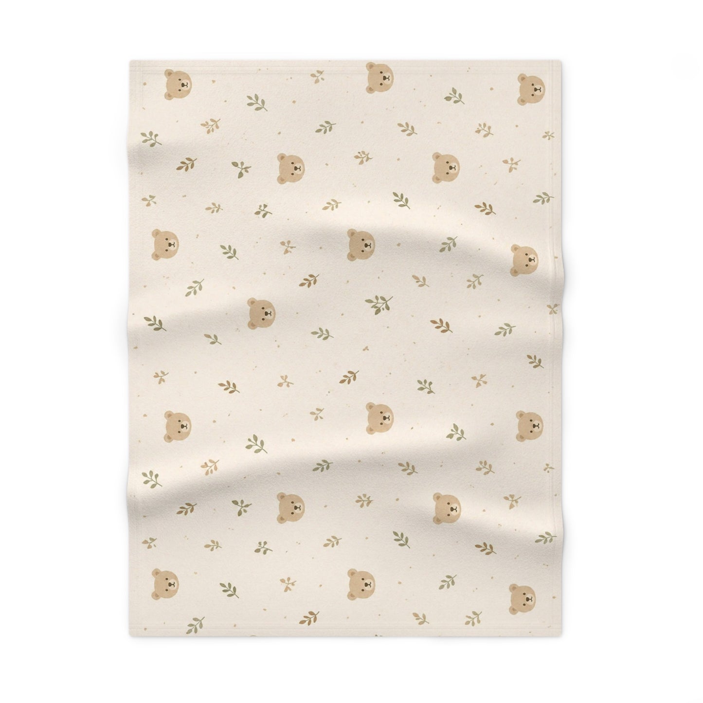 Couverture bébé – Tout doux (design mixte ours & nature)