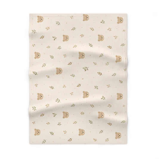Couverture bébé – Tout doux (design mixte ours & nature)
