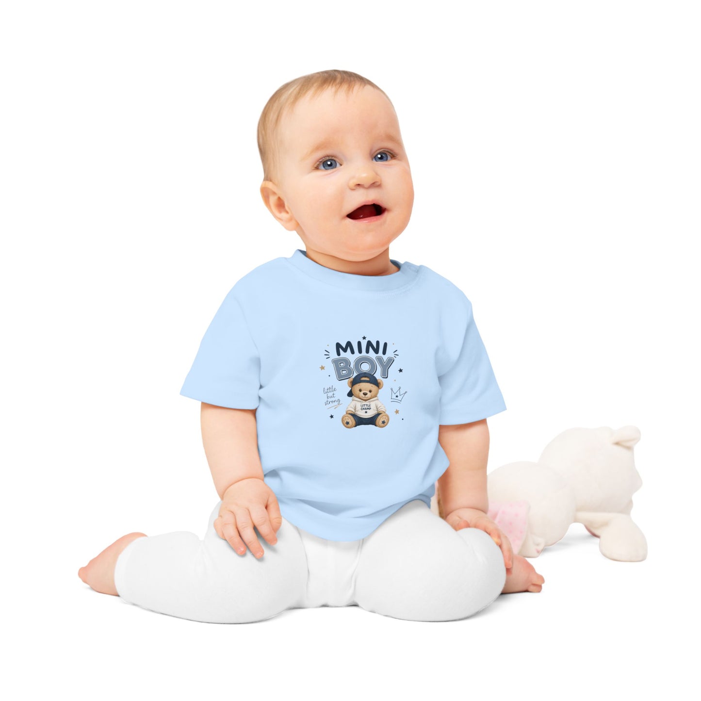 T-shirt bébé garçon MINI BOY – Ours mignon | Idée cadeau naissance