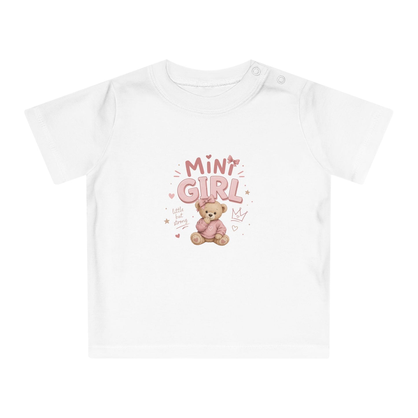 T-shirt bébé fille MINI GIRL – Ours mignon | Idée cadeau naissance