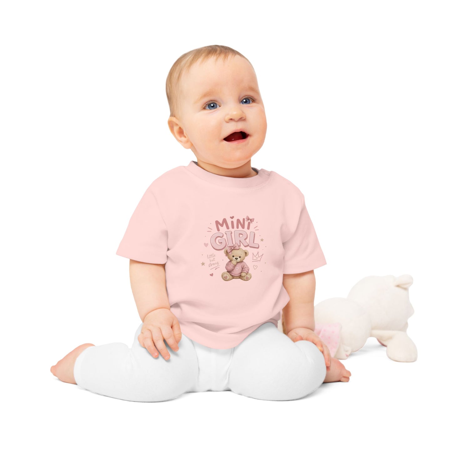 T-shirt bébé fille MINI GIRL – Ours mignon | Idée cadeau naissance