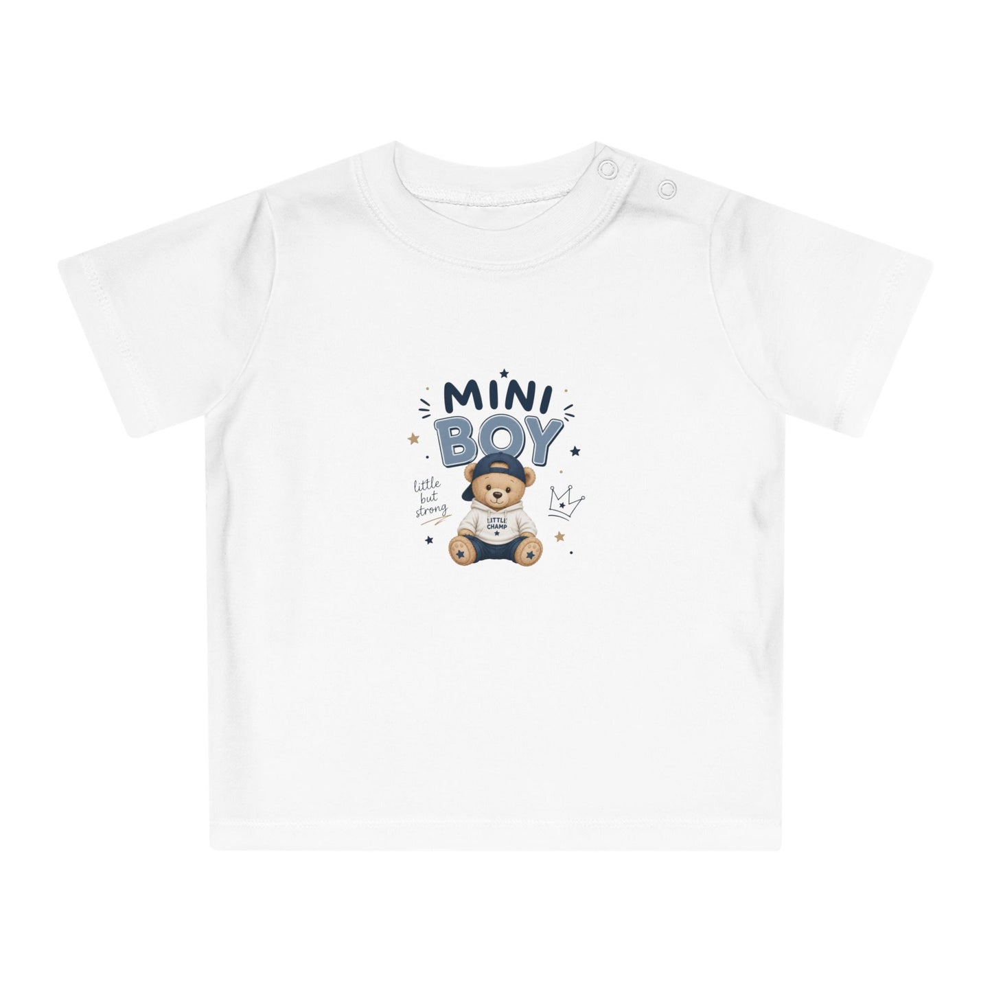 T-shirt bébé garçon MINI BOY – Ours mignon | Idée cadeau naissance