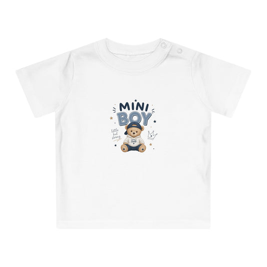 T-shirt bébé garçon MINI BOY – Ours mignon | Idée cadeau naissance